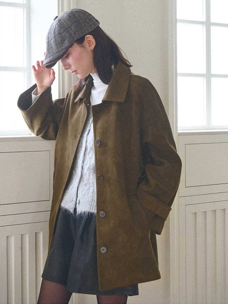 Earth tone suede coat