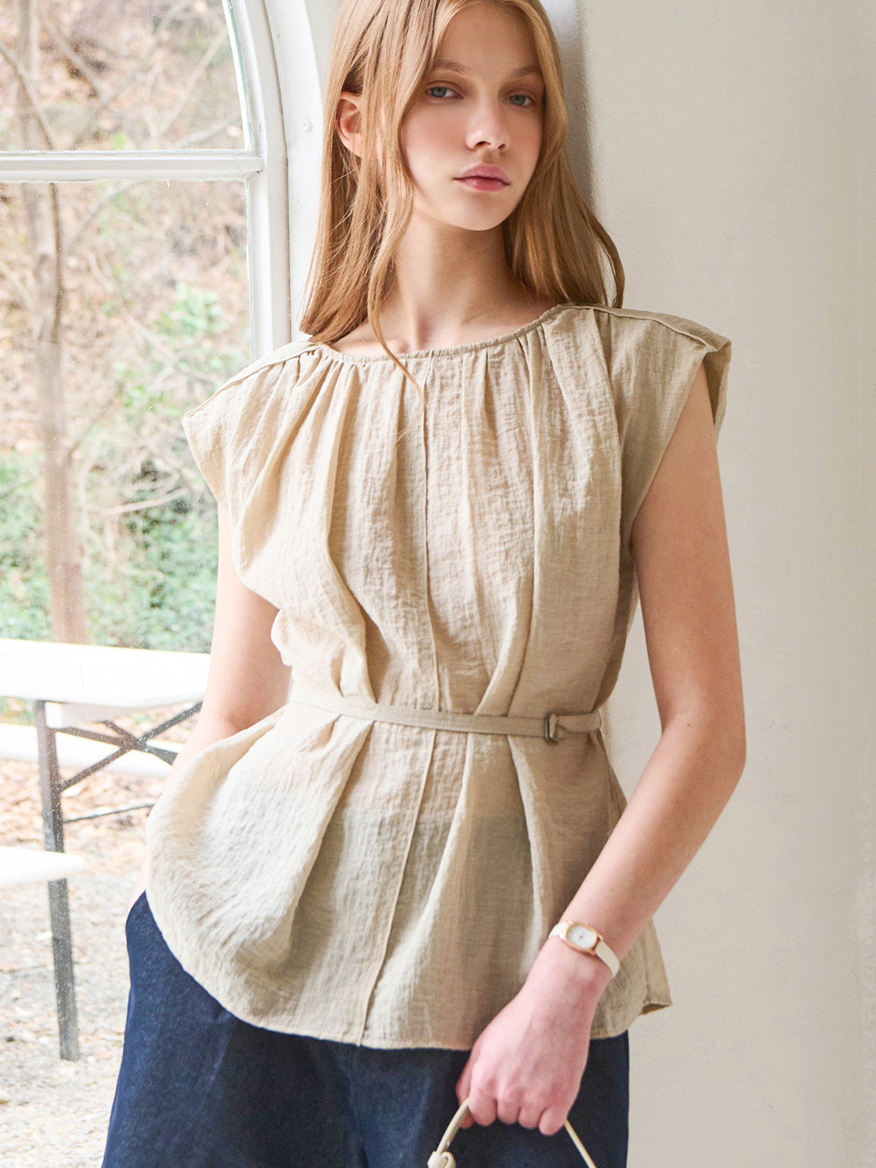 Muse shirring blouse_2 Colors