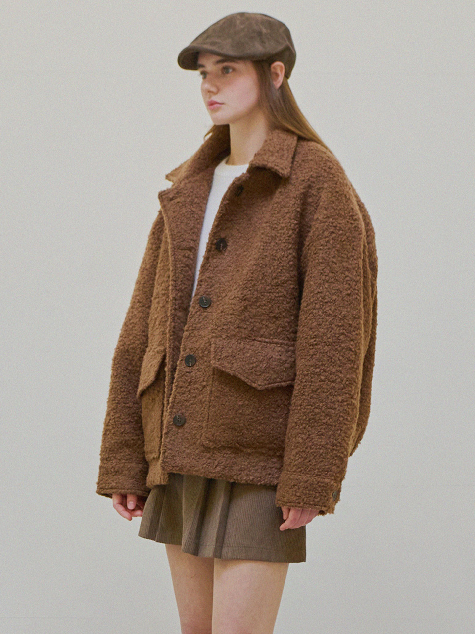 [5th reorder] Soft breeze boucle coat - Brown