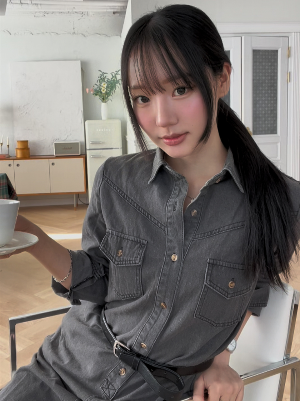 Denim shirt dress_2 Colors