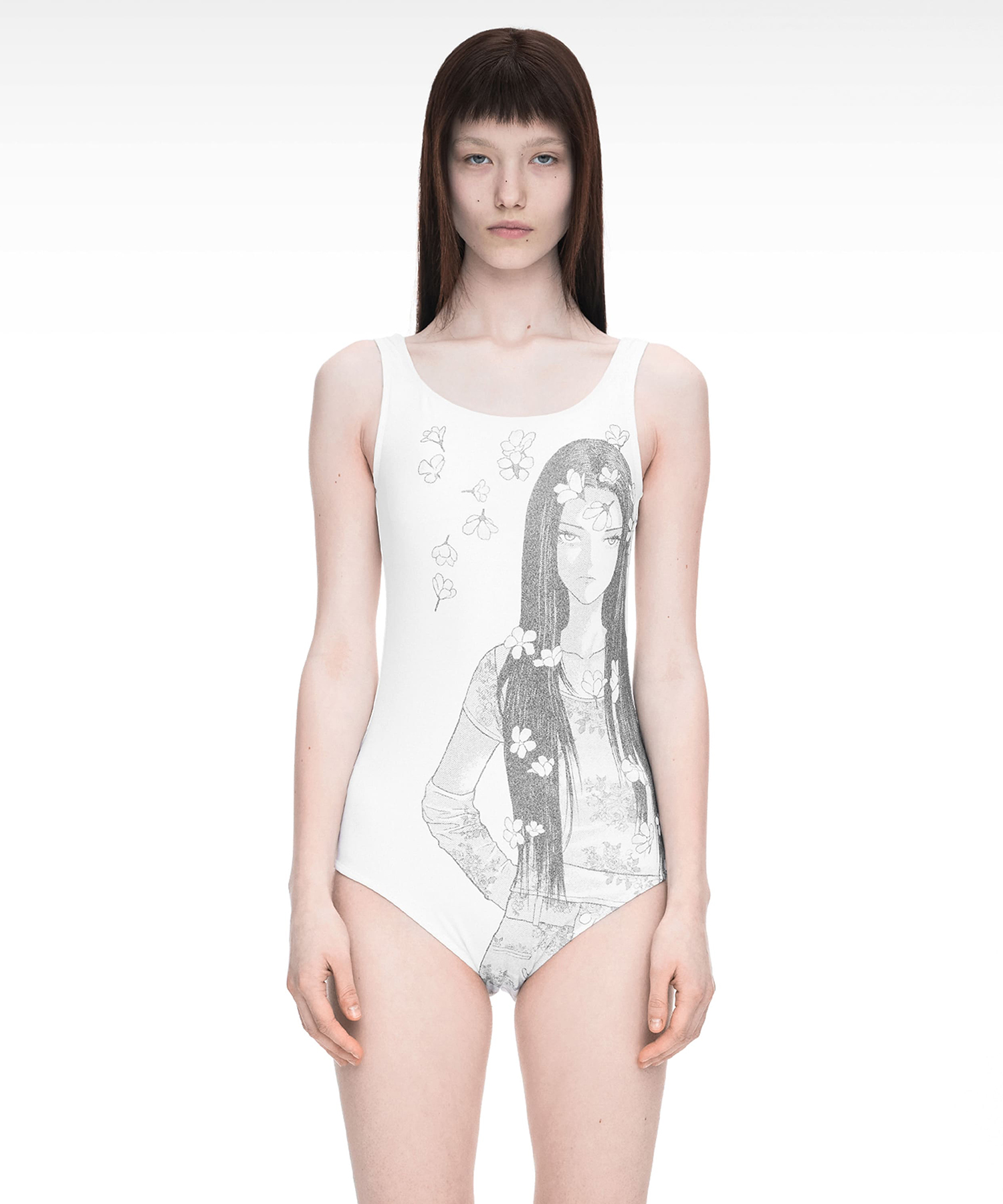 DRAWING SWIM SUIT IVORY