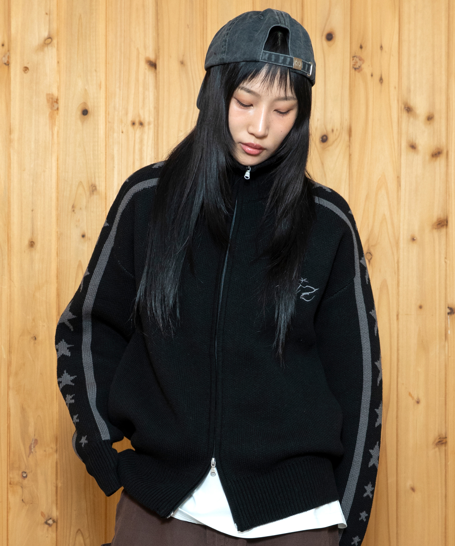 k様 XTK173 Lesta Track Knit Zip-Up (BLACK) | ファッション通販サイト NUGU