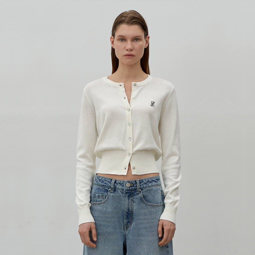 (Z-CD-2110)ESSENTIAL BASIC CLEAN KNIT CARDIGAN