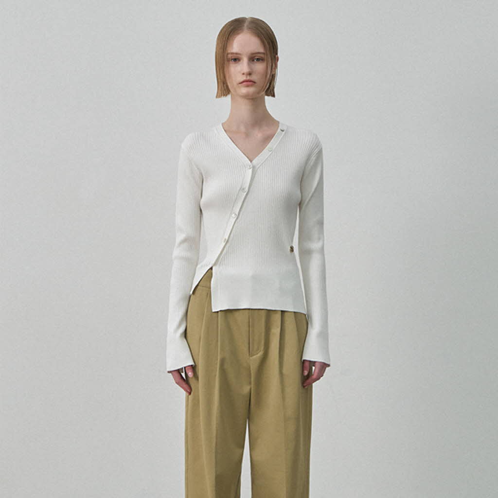 (Z-CD-2130)UNBAL SLIM KNIT CARDIGAN
