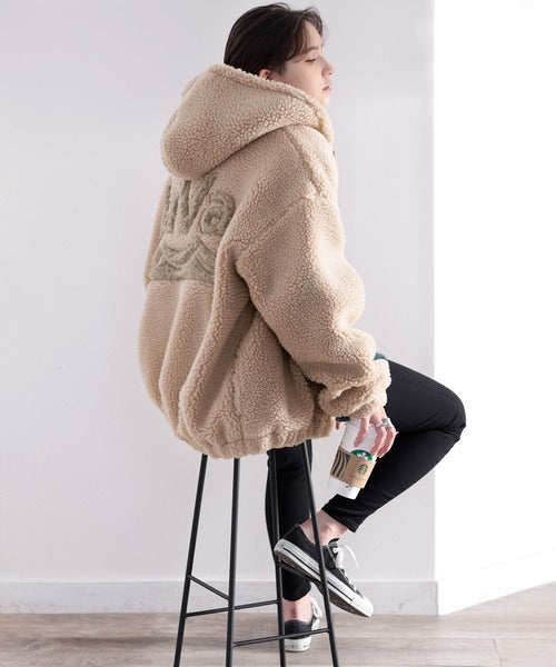 JaVa ジャバコラボ》もこもこ。JaVaワッペン付きボリュームボア