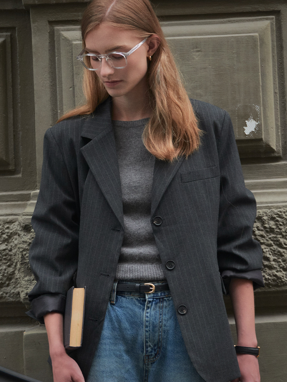 Tailor pin stripe jacket TIFA02JK03_Charcoal