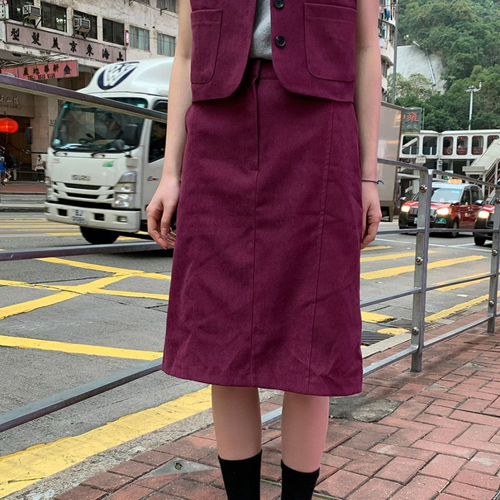 バッグゴムセミAラインミドル丈スカート