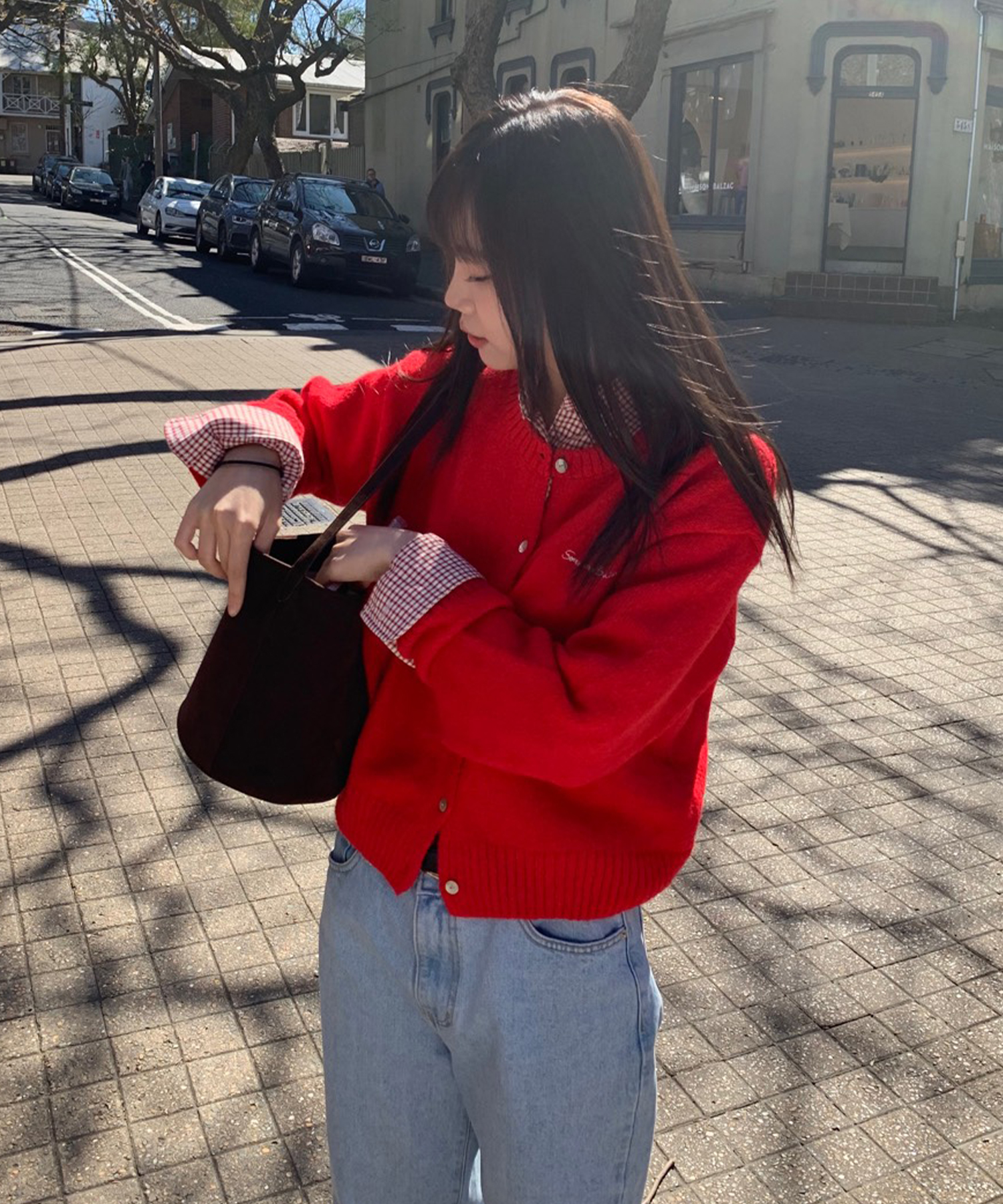 Manon Alpaca Cardigan - Red