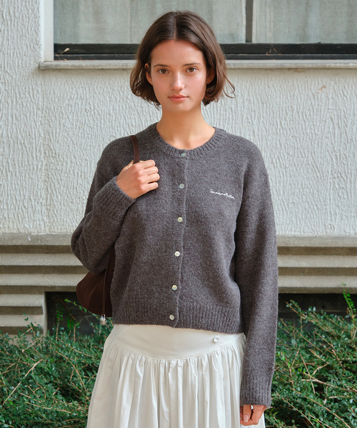 Manon Alpaca Cardigan - Charcoal