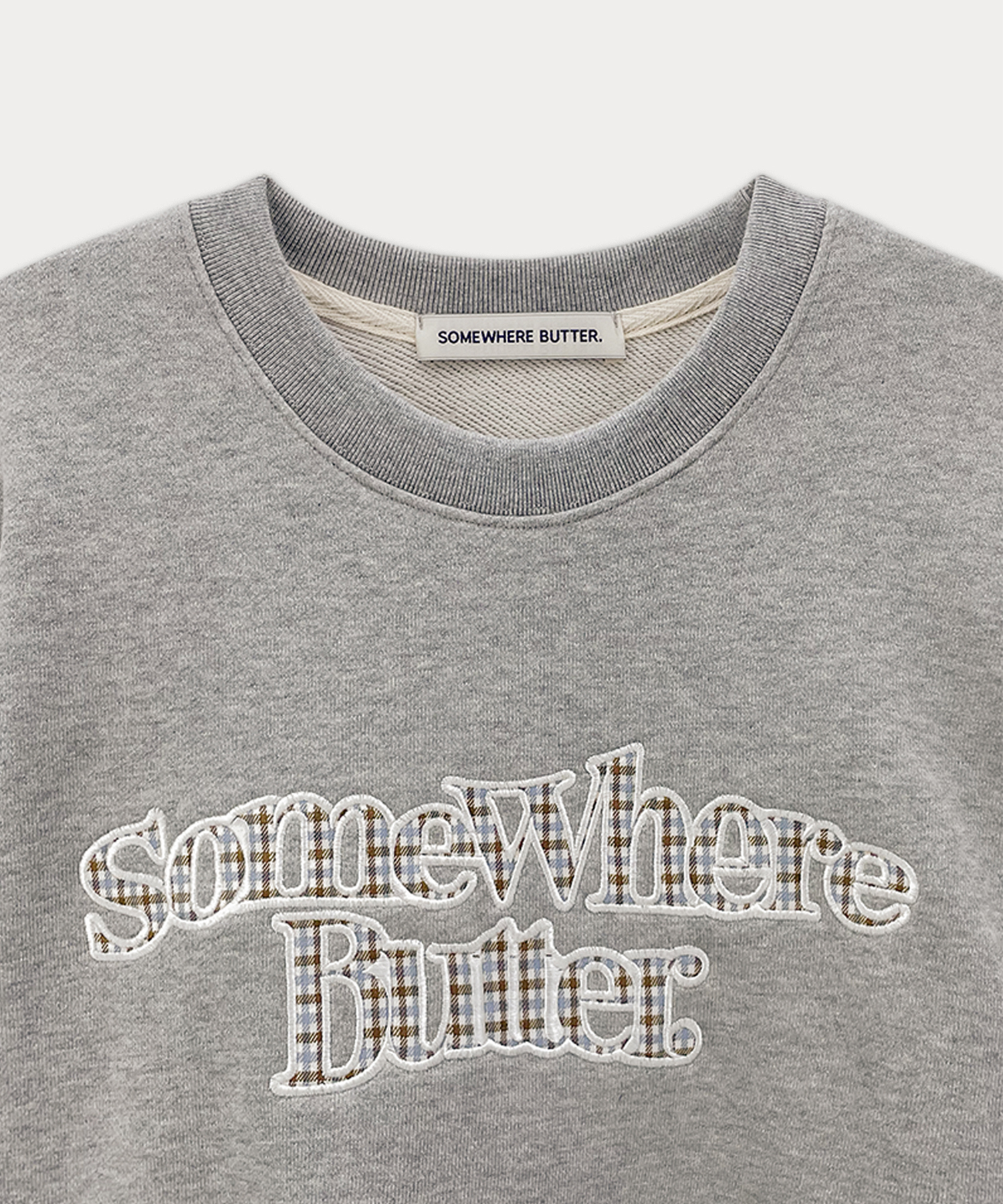 Check wave logo sweatshirt - Grey | ファッション通販サイト NUGU