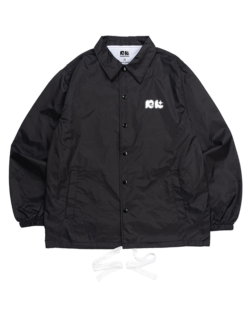 BIG RIBBON PRINT COACH JACKET (BLACK)
