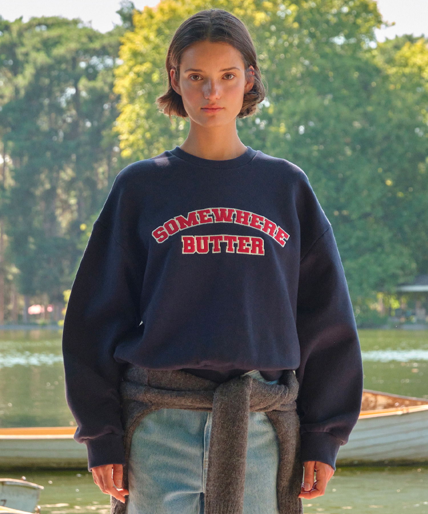 Square Logo Sweatshirt - Navy