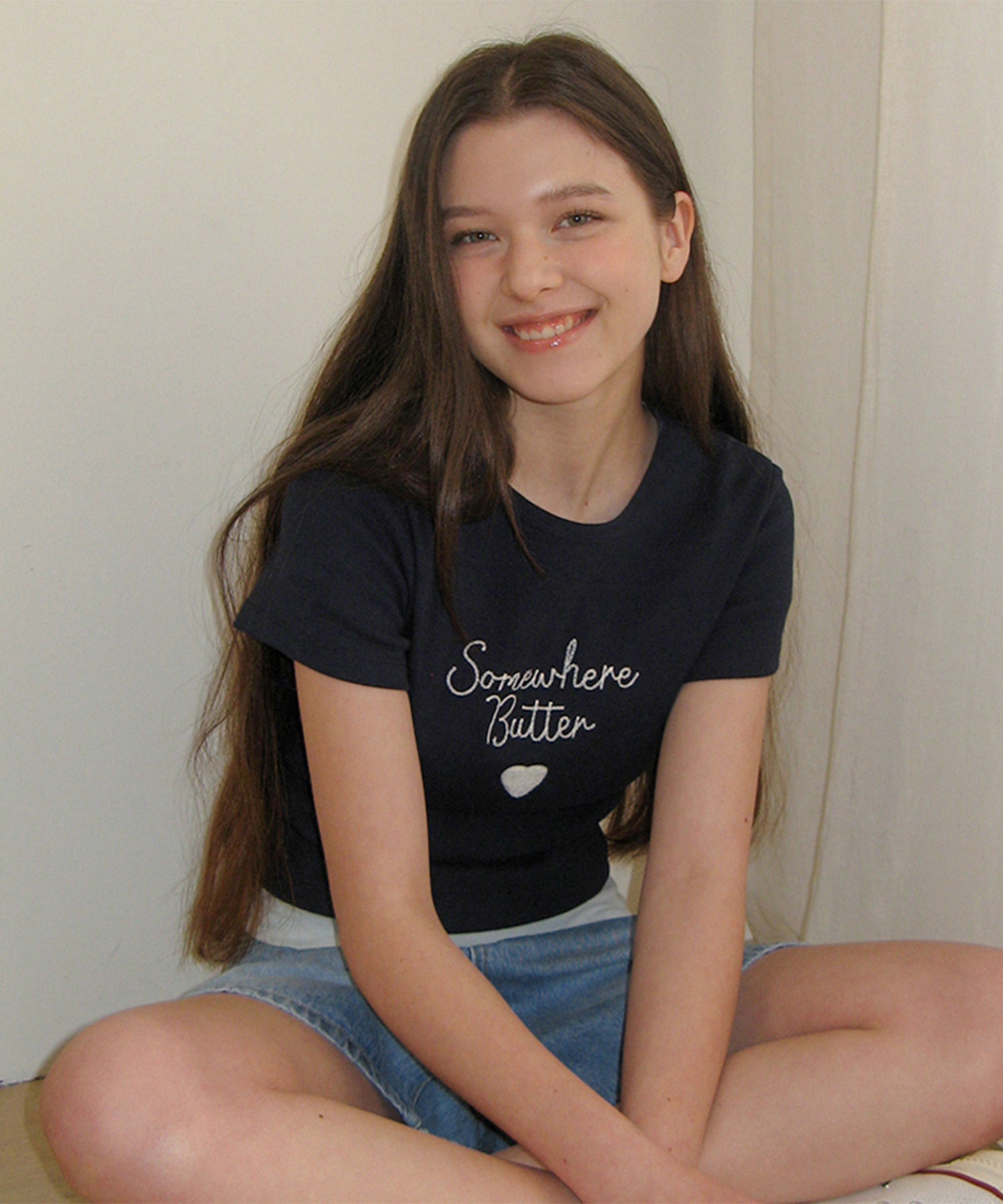 Boucle Heart Logo Top - Navy