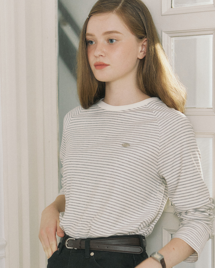 Stripe Raglan T-shirt - Grey