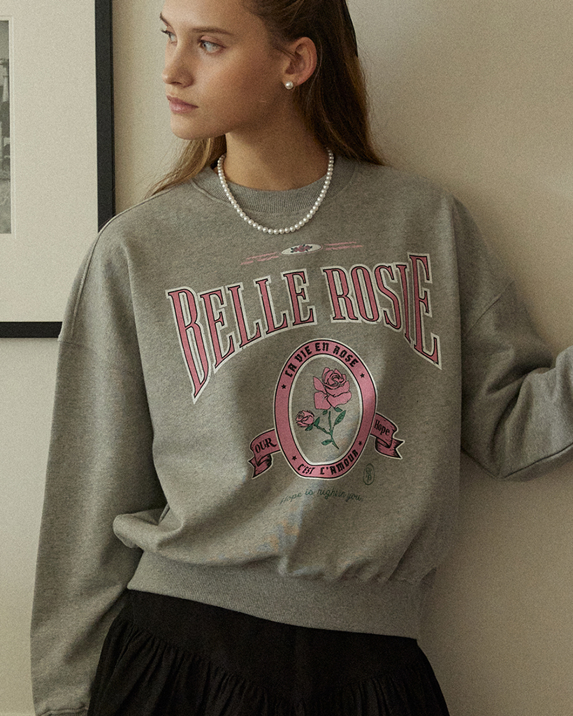 Belle Rose Sweatshirt - Melange Grey
