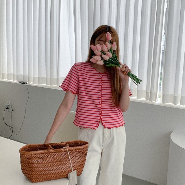 ボーダーカーディガン