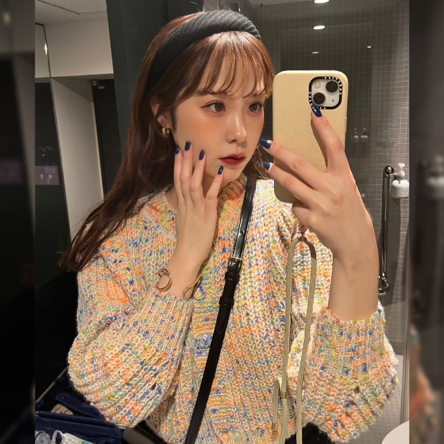 カラークロップドカーディガン