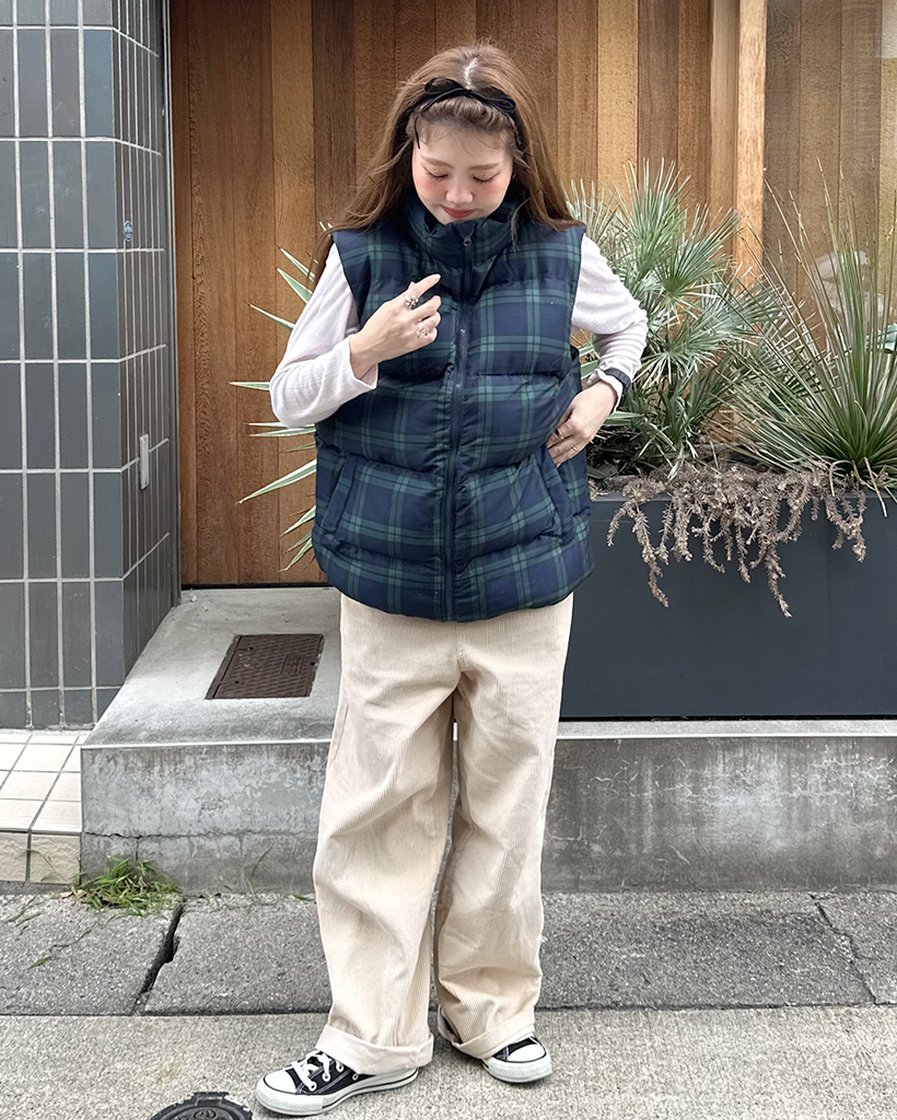 チェックパターンダウンベスト | ファッション通販サイト NUGU