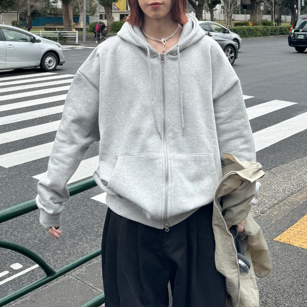 ユニセックス）コットンジップアップパーカー | ファッション