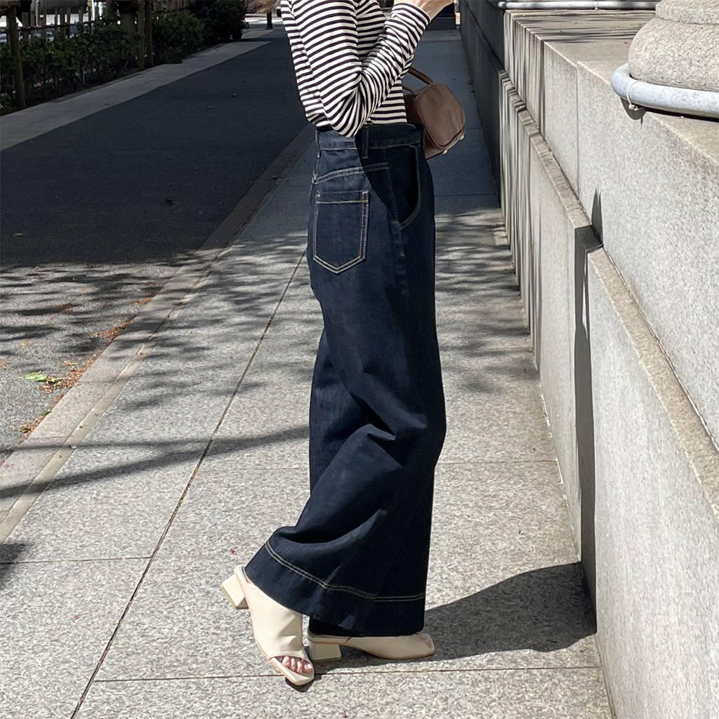 ステッチワイドデニムパンツ | ファッション通販サイト NUGU