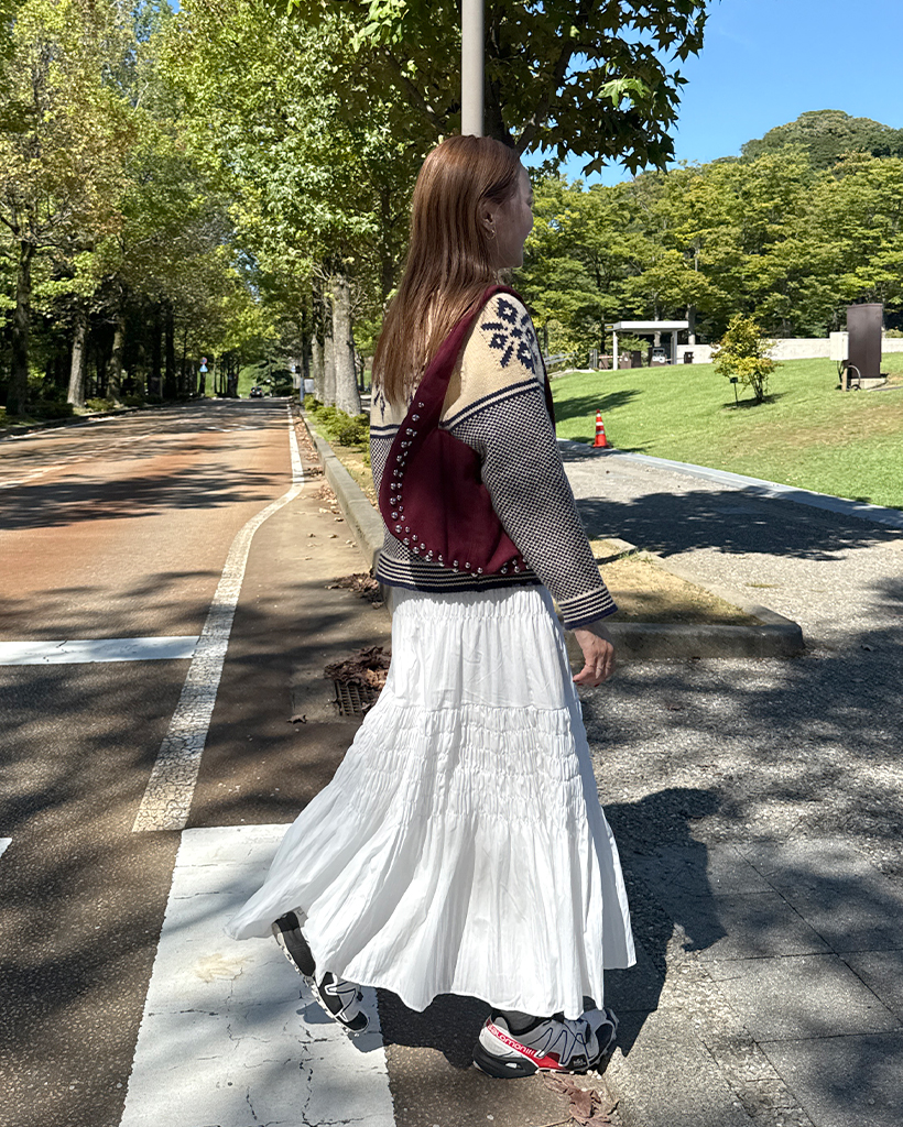 シャーリングティアードスカート natural couture スカート 「WEB限定」シャーリングティアードスカート