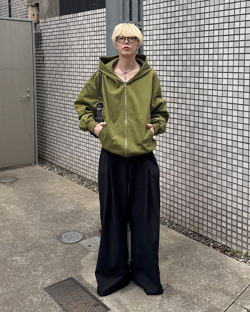 ユニセックス)カラフルオーバーサイズジップパーカー | ファッション