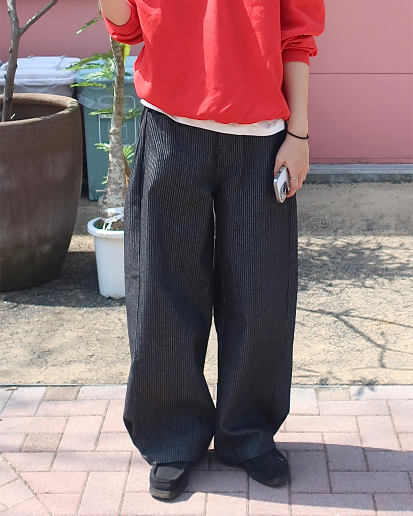 ストライプワイドデニムパンツ | ファッション通販サイト NUGU