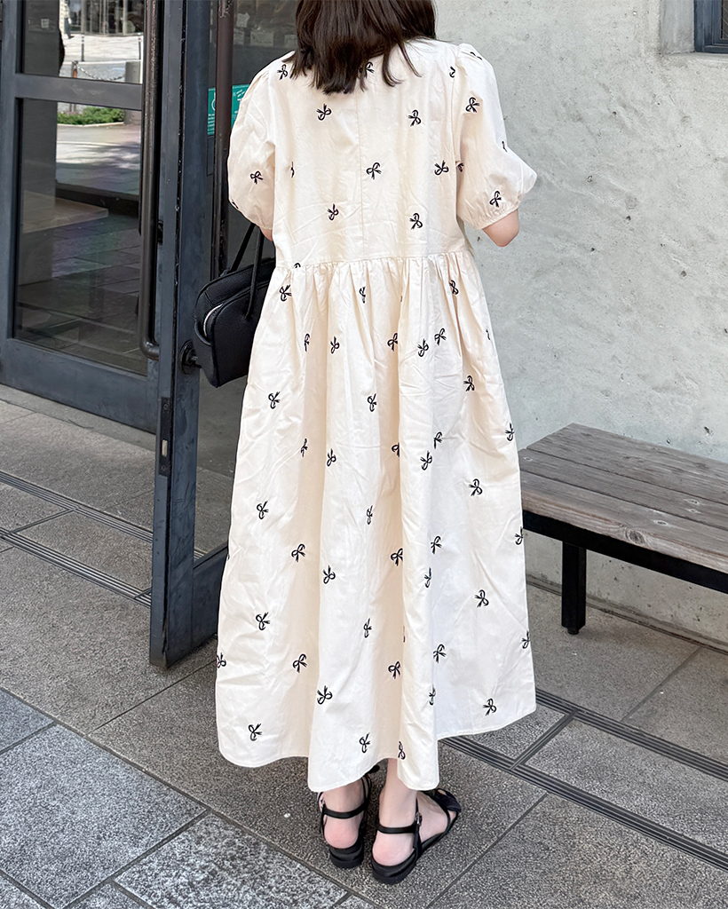 【りぼん】ワンピース リボンパターンロングワンピース | ファッション通販サイト NUGU