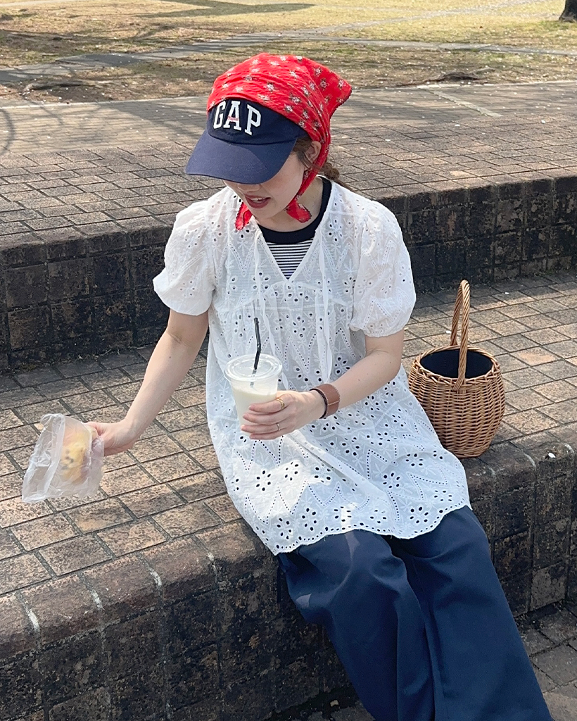 フラワーポイントレッドスカーフ | ファッション通販サイト NUGU