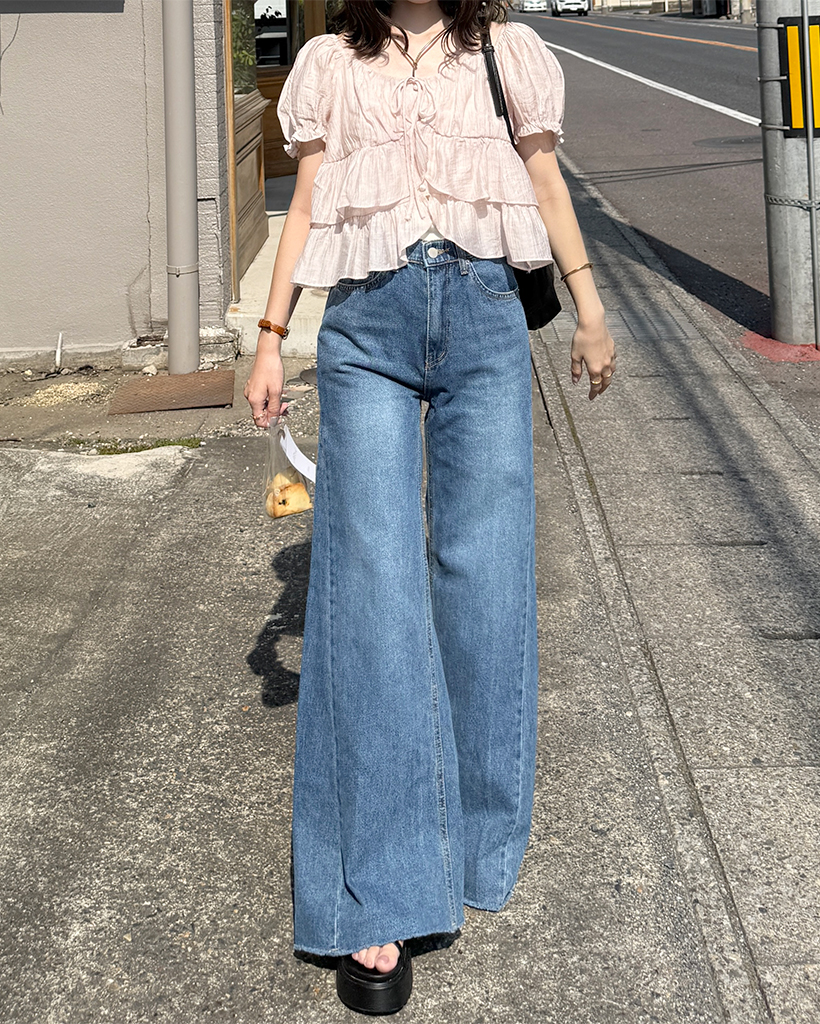 はるぢる スリットディテールデニムパンツ | ファッション通販サイト NUGU
