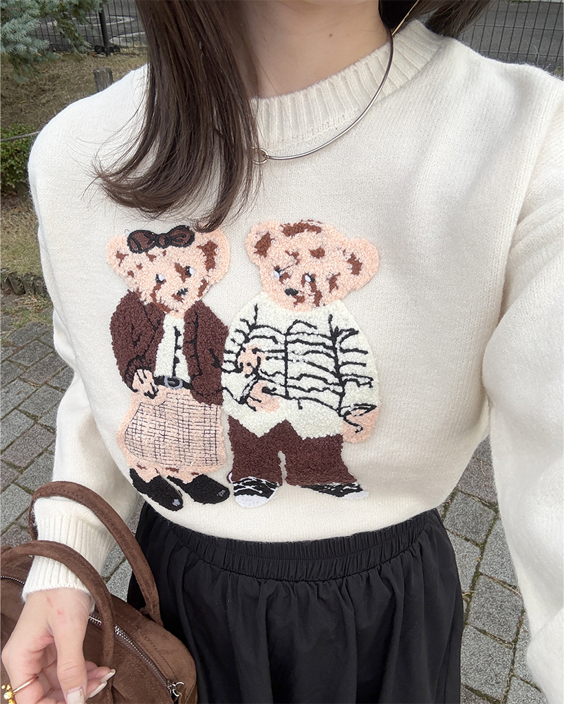 クマ柄カップルニット | ファッション通販サイト NUGU