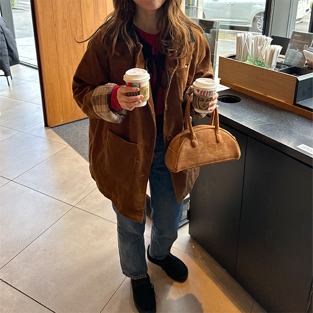 チェックバイカラーコーデュロイジャケット | ファッション通販サイト NUGU