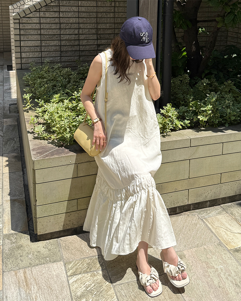 コムデギャルソン 【美品】ノースリーブ シャーリング ロングワンピース Ｍ コムデギャルソン 【美品】ノースリーブ シャーリング ロング