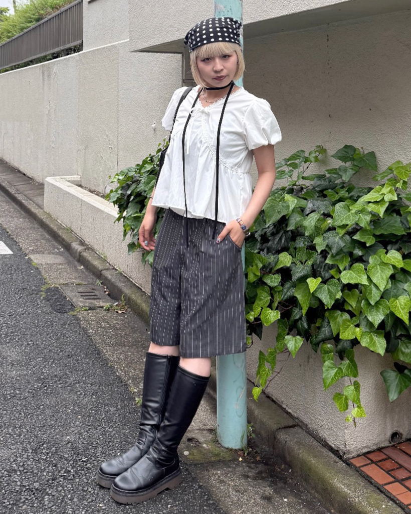 フリルレイヤードストライプハーフパンツ | ファッション通販