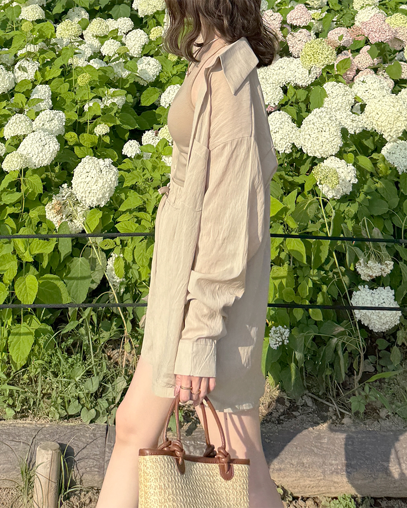 リネンシャツショートパンツセットアップ | ファッション通販