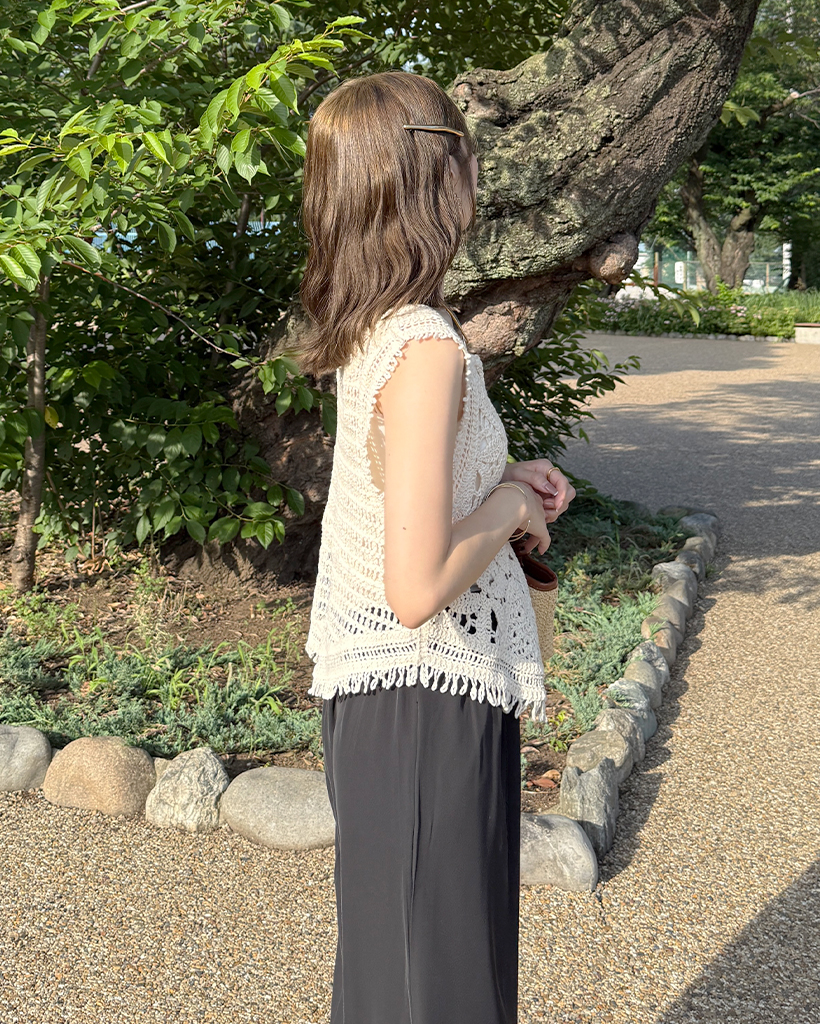 クロシェフリンジニットベスト | ファッション通販サイト NUGU