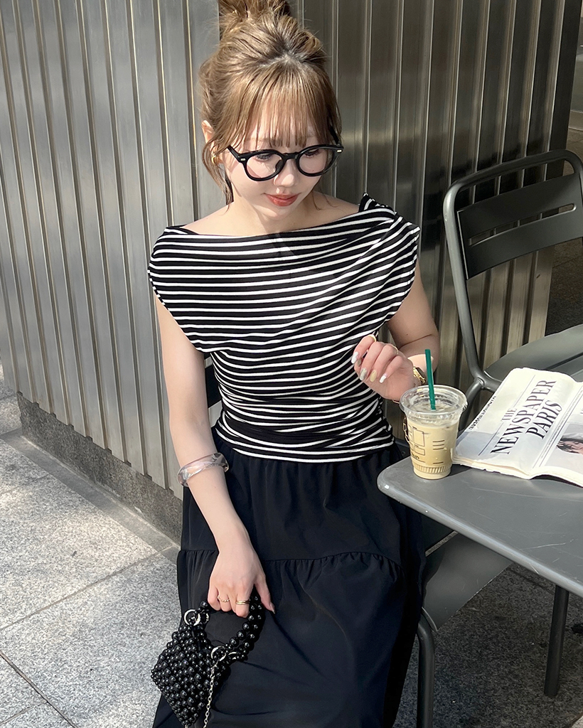 ソブ　オフショルダー ブラック Tシャツ 36 2025年最新】Sov. カラー：ブラック系 半袖(Tシャツ)の人気