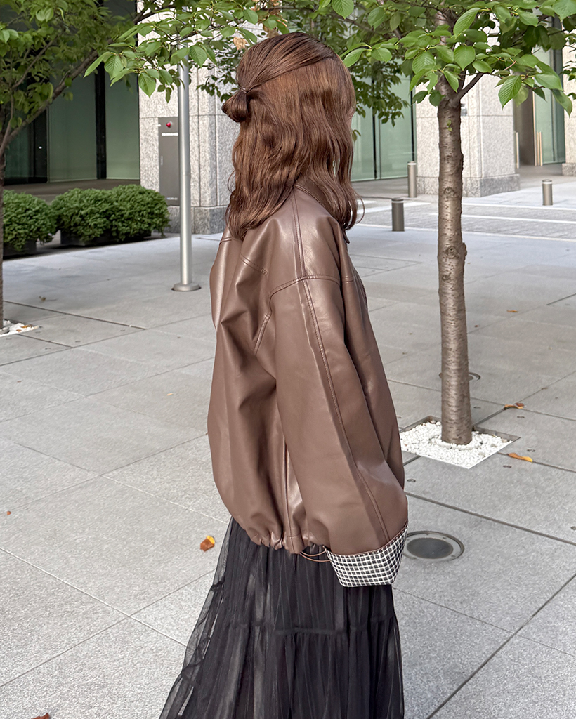 チェックポイントレザージャケット | ファッション通販サイト NUGU