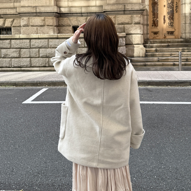 nop de nodリバーシブルビックカラーコート新品タグ付 セール】ダブルロングリバーコート（チェスターコート
