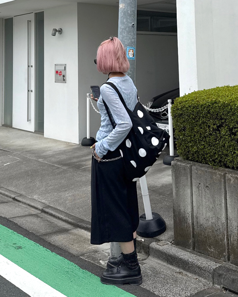 ドットパターンビッグショルダーバッグ | ファッション通販