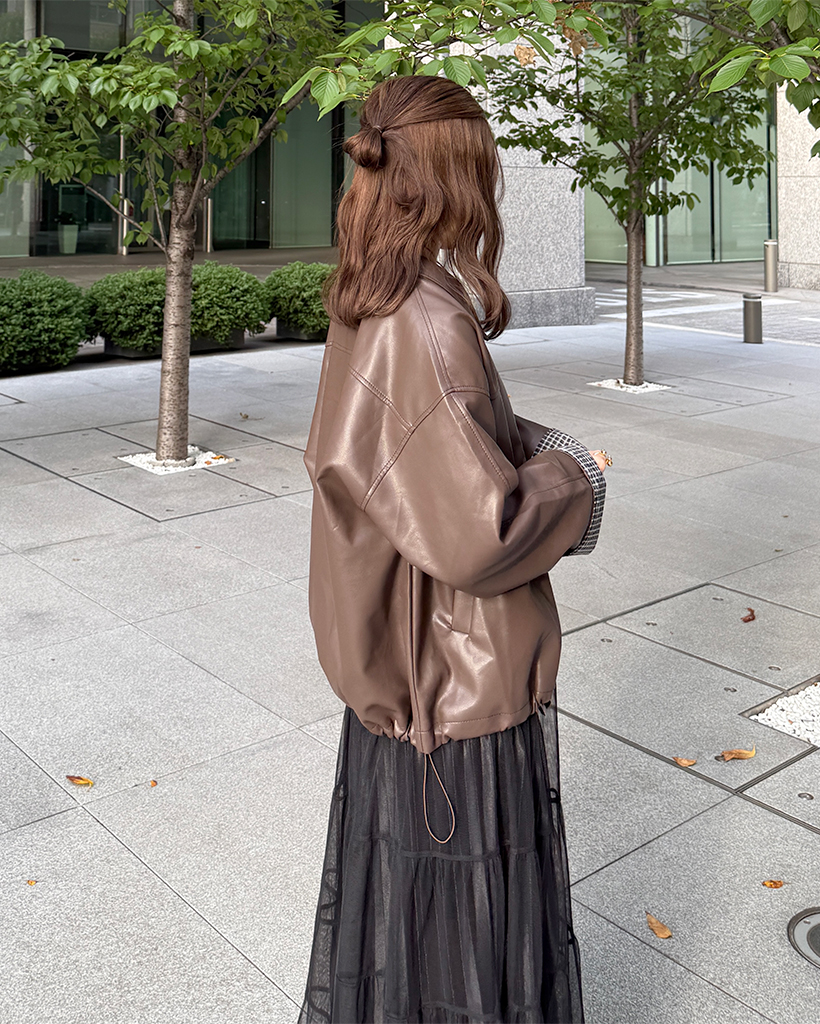 チェックポイントレザージャケット | ファッション通販サイト NUGU