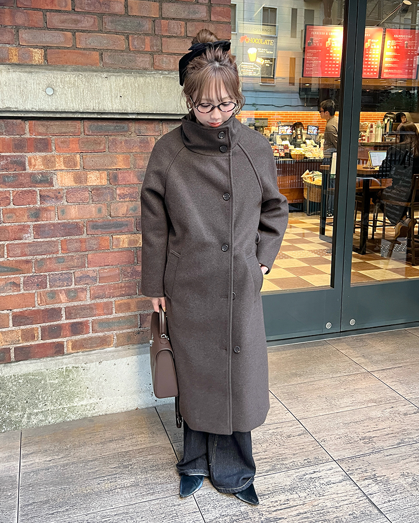 ハイネックベルトロングコート | ファッション通販サイト NUGU