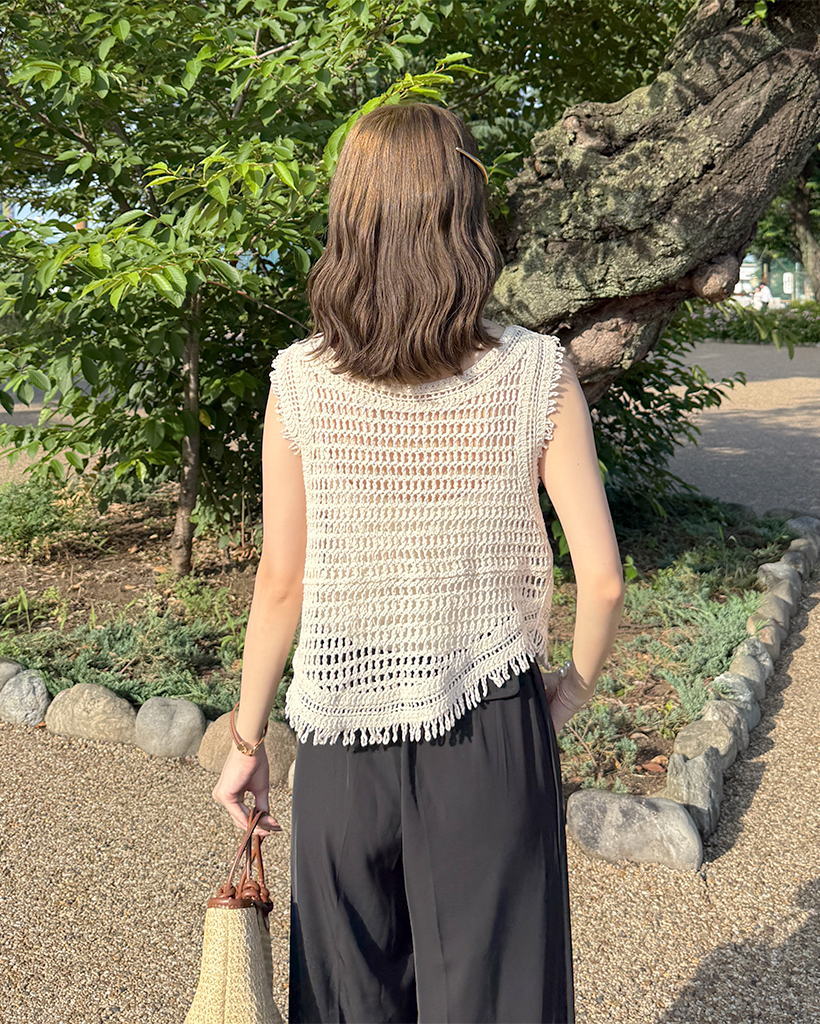 60’〜70's メキシカン ハンドメイド クロシェニット クロシェニットベスト ベスト レディース トップス 綿100・再