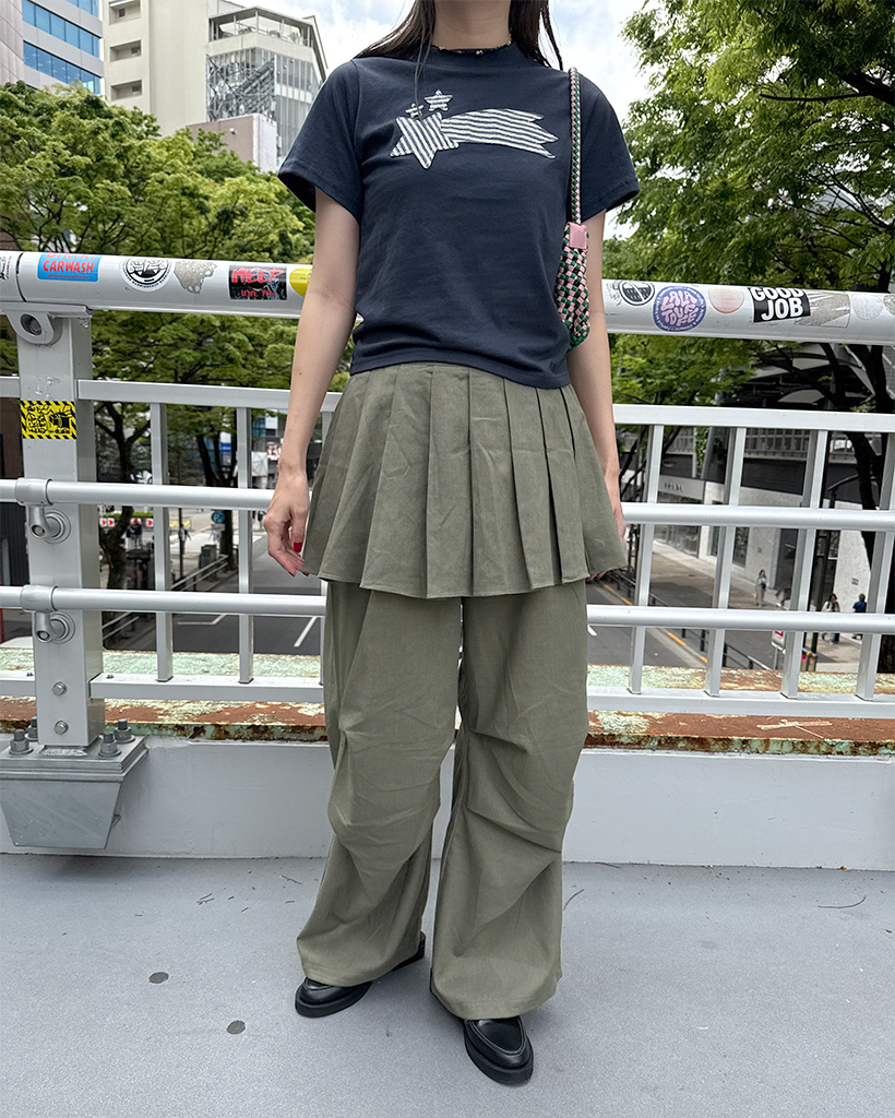 FUZZYKON プリーツシースルースカートパンツ FUZZYKON プリーツシースルースカートパンツ