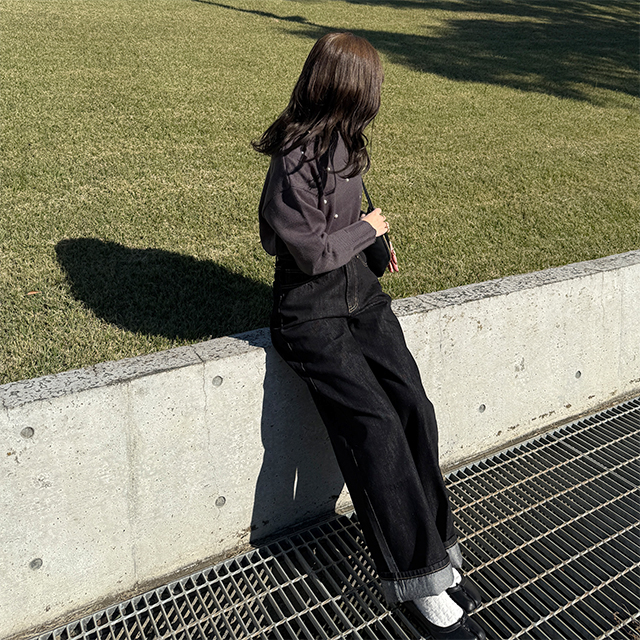 ステッチポイントワイドデニムパンツ | ファッション通販サイト NUGU