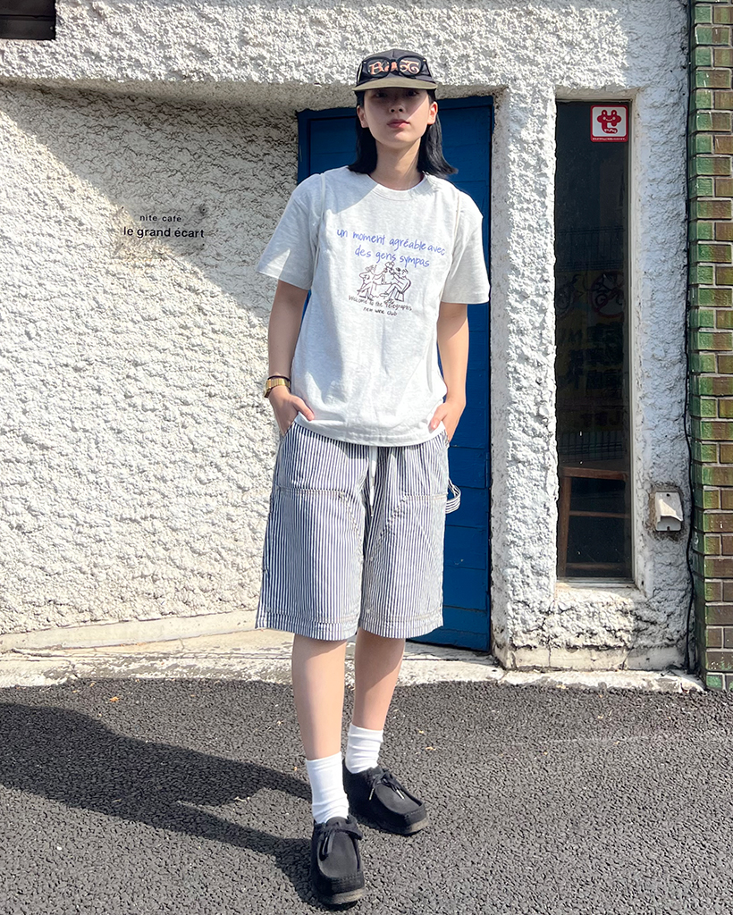 ストライプ柄ハーフパンツ 36サイズ ストライプ柄 ハーフパンツ パンツ メンズ ボトムス 柄・(500