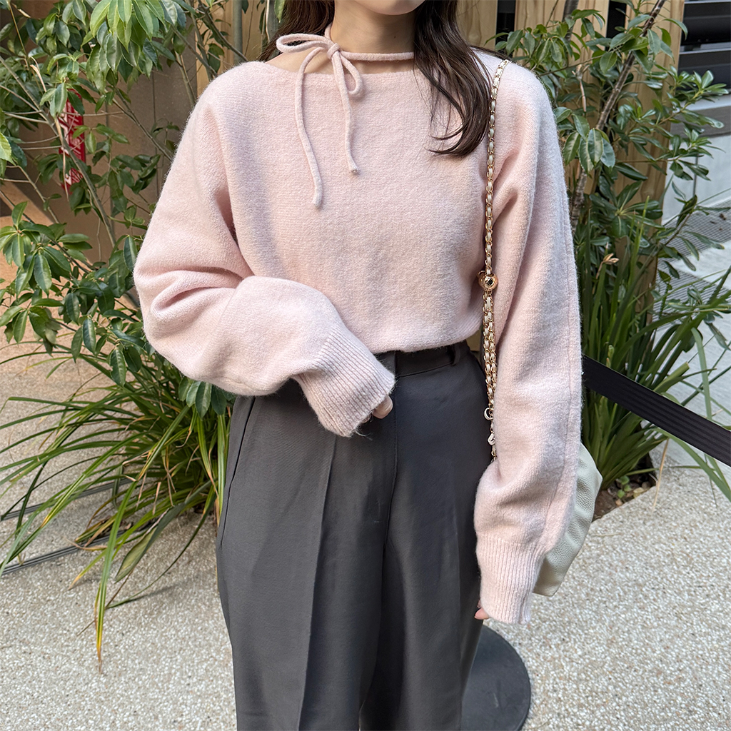 シーニュ♡リボントップス♡ セール】リボン刺繍レーストリムトップス（Tシャツ/カットソー