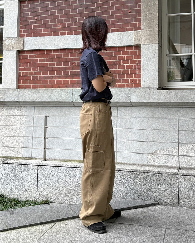 ユニセックス)膝ダブルポケットワイドパンツ | ファッション通販サイト