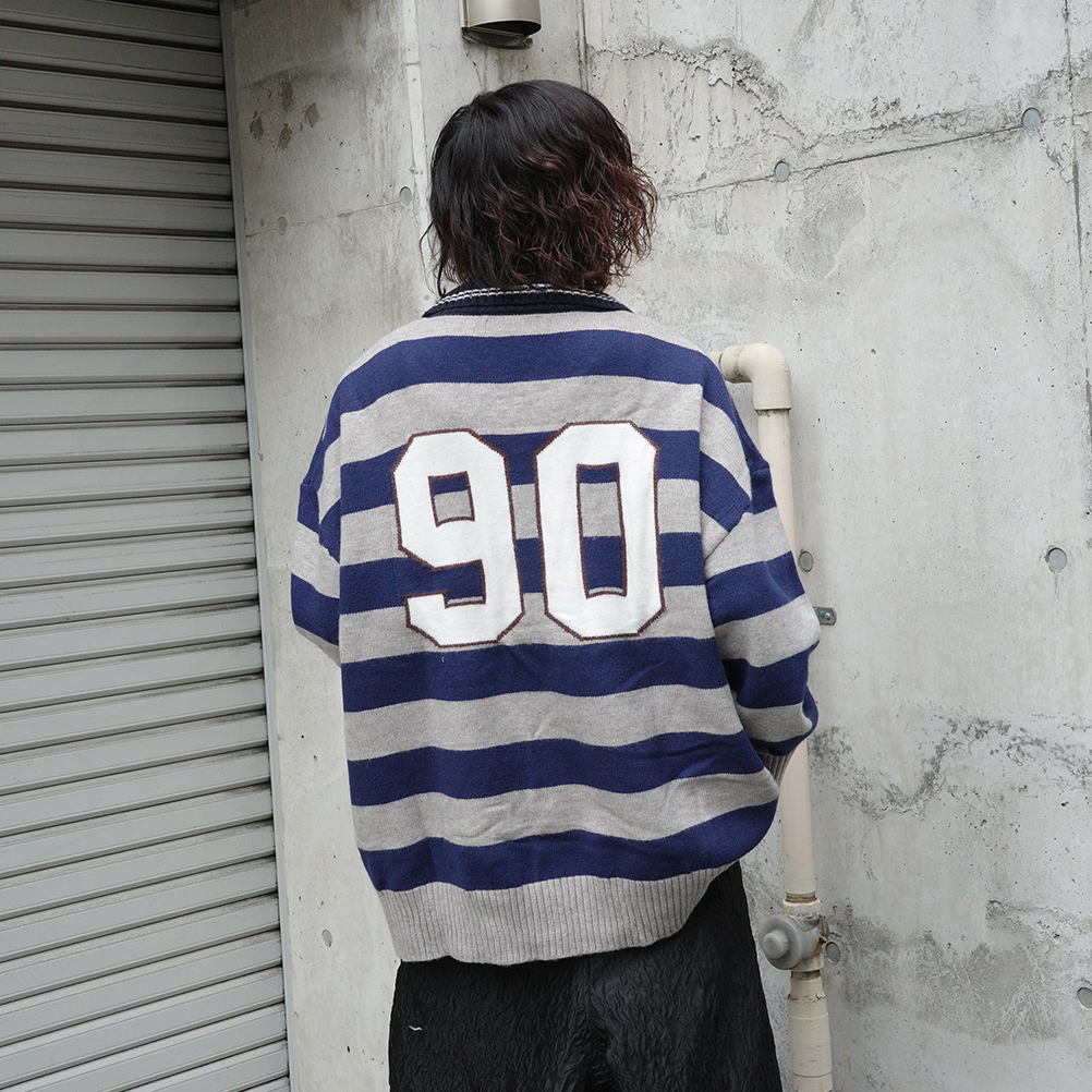 ニットセーター M~2XL コンストラスト ボーダー 2color ユニセックス)カラーボーダーニット | ファッション通販サイト NUGU