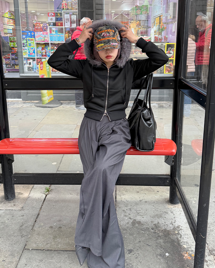 クロップドファーフードジップアップ | ファッション通販サイト NUGU